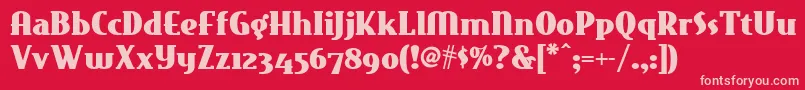 East Font – Pink Fonts on Red Background