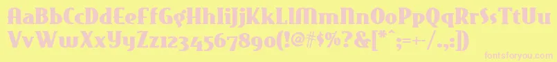 East Font – Pink Fonts on Yellow Background