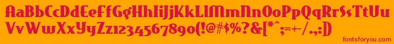 East Font – Red Fonts on Orange Background