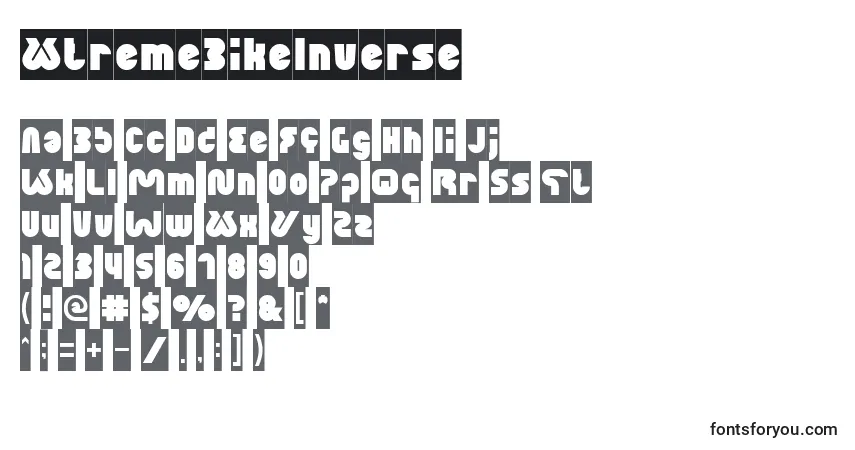 Schriftart XtremeBikeInverse – Alphabet, Zahlen, spezielle Symbole
