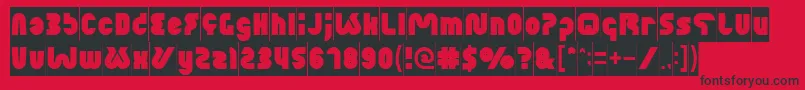 XtremeBikeInverse-Schriftart – Schwarze Schriften auf rotem Hintergrund