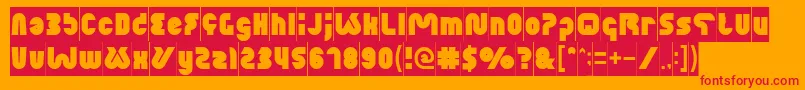 XtremeBikeInverse-Schriftart – Rote Schriften auf orangefarbenem Hintergrund