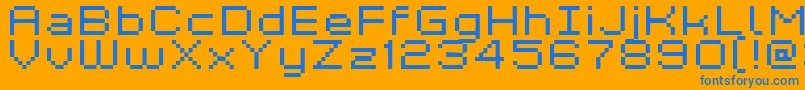 GrixelKyrou7WideXtnd Font – Blue Fonts on Orange Background