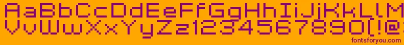 GrixelKyrou7WideXtnd Font – Purple Fonts on Orange Background
