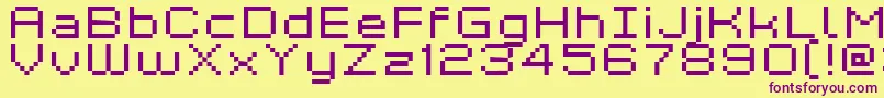 GrixelKyrou7WideXtnd Font – Purple Fonts on Yellow Background