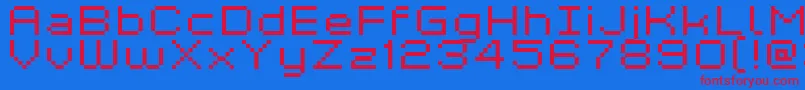 GrixelKyrou7WideXtnd Font – Red Fonts on Blue Background