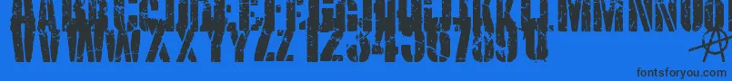 KriptonB1-Schriftart – Schwarze Schriften auf blauem Hintergrund