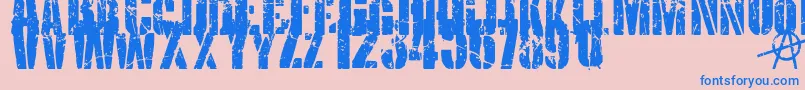 Fonte KriptonB1 – fontes azuis em um fundo rosa