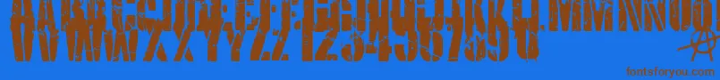 fuente KriptonB1 – Fuentes Marrones Sobre Fondo Azul