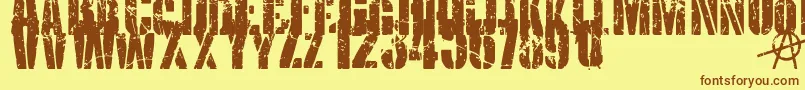 Fonte KriptonB1 – fontes marrons em um fundo amarelo