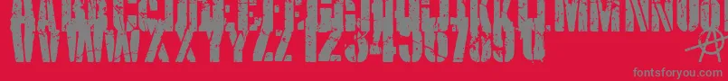 フォントKriptonB1 – 赤い背景に灰色の文字