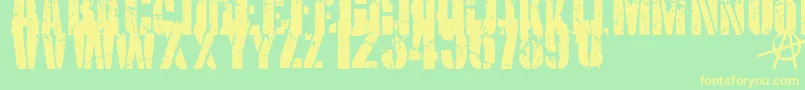 フォントKriptonB1 – 黄色の文字が緑の背景にあります