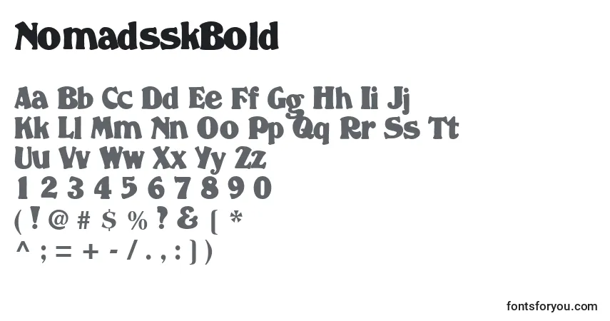 A fonte NomadsskBold – alfabeto, números, caracteres especiais