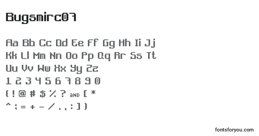 Шрифт Bugsmirc07 – алфавит, цифры, специальные символы
