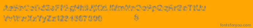 Plaidevent-Schriftart – Graue Schriften auf orangefarbenem Hintergrund