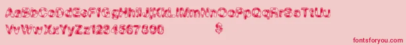 Plaidevent Font – Red Fonts on Pink Background