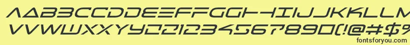 Telemarinesexpandital Font – Black Fonts on Yellow Background