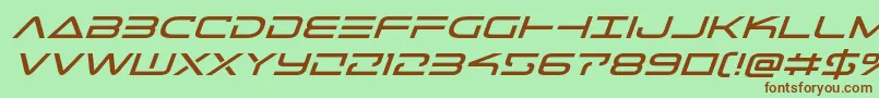 Telemarinesexpandital Font – Brown Fonts on Green Background