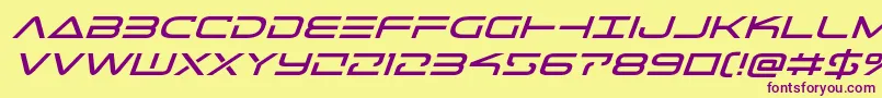 Telemarinesexpandital Font – Purple Fonts on Yellow Background