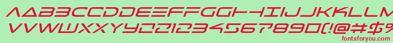 Telemarinesexpandital Font – Red Fonts on Green Background