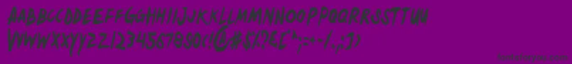 Yellowc-Schriftart – Schwarze Schriften auf violettem Hintergrund