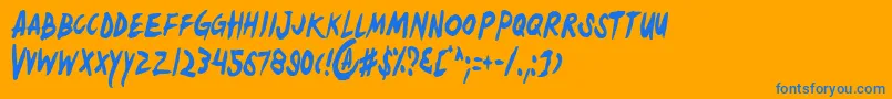 Yellowc Font – Blue Fonts on Orange Background