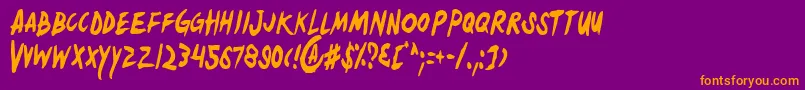 Yellowc Font – Orange Fonts on Purple Background