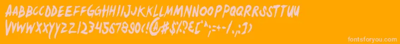 Yellowc Font – Pink Fonts on Orange Background