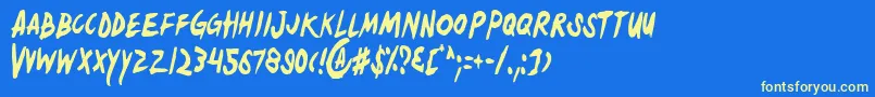 Yellowc Font – Yellow Fonts on Blue Background