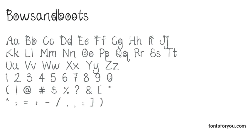Czcionka Bowsandboots – alfabet, cyfry, specjalne znaki