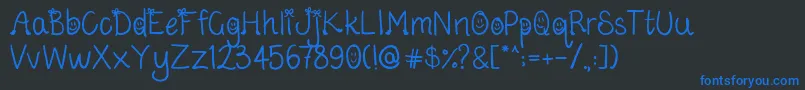Bowsandboots Font – Blue Fonts on Black Background