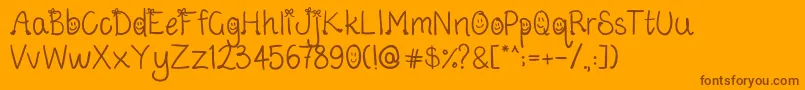 Bowsandboots Font – Brown Fonts on Orange Background
