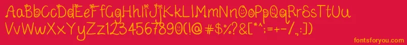 Bowsandboots Font – Orange Fonts on Red Background