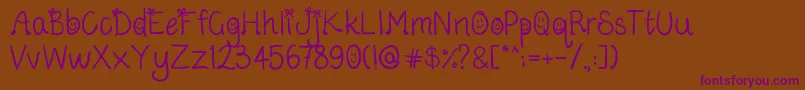 Bowsandboots Font – Purple Fonts on Brown Background