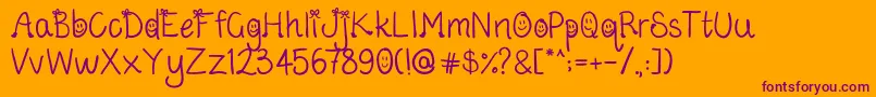 Bowsandboots Font – Purple Fonts on Orange Background