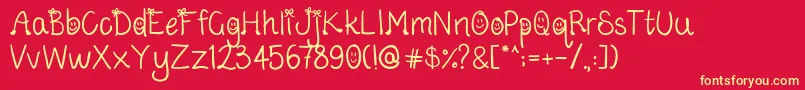 Bowsandboots Font – Yellow Fonts on Red Background