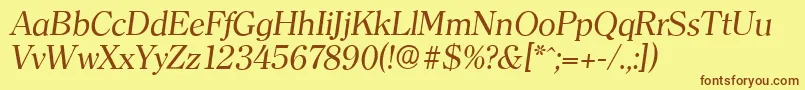 Police ClearfaceserialItalic – polices brunes sur fond jaune