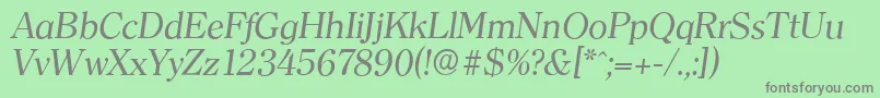 ClearfaceserialItalic Font – Gray Fonts on Green Background