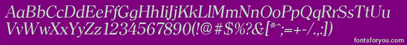 fuente ClearfaceserialItalic – Fuentes Verdes Sobre Fondo Morado