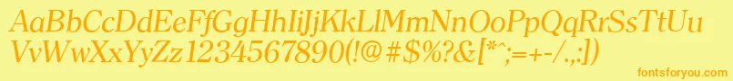 Police ClearfaceserialItalic – polices orange sur fond jaune