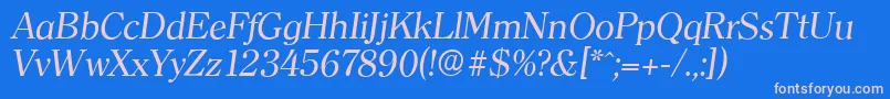 フォントClearfaceserialItalic – ピンクの文字、青い背景