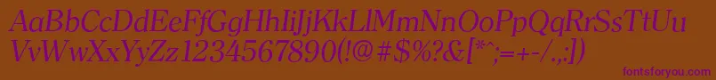 ClearfaceserialItalic Font – Purple Fonts on Brown Background