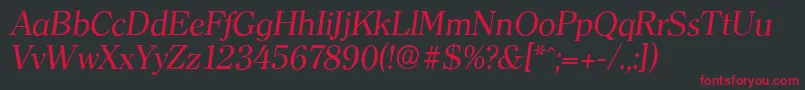 ClearfaceserialItalic Font – Red Fonts on Black Background