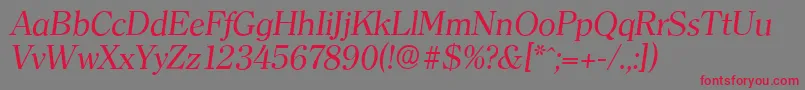 ClearfaceserialItalic Font – Red Fonts on Gray Background