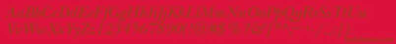 NewbaskervillebttItalic Font – Brown Fonts on Red Background