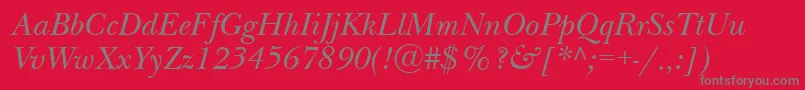 NewbaskervillebttItalic Font – Gray Fonts on Red Background