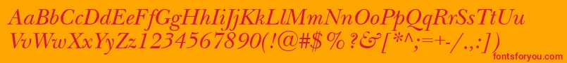 NewbaskervillebttItalic Font – Red Fonts on Orange Background