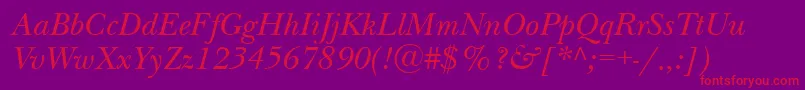 NewbaskervillebttItalic Font – Red Fonts on Purple Background