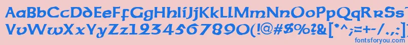 SherwoodRegular Font – Blue Fonts on Pink Background