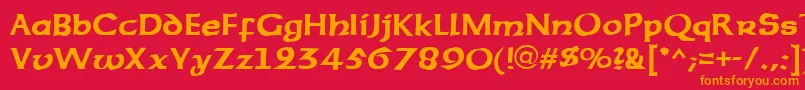 SherwoodRegular Font – Orange Fonts on Red Background